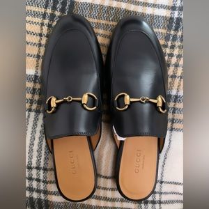 GUCCI Women’s Princetown Horsebit Leather Loafer Mule Slippers Black 35.5 / 5.5